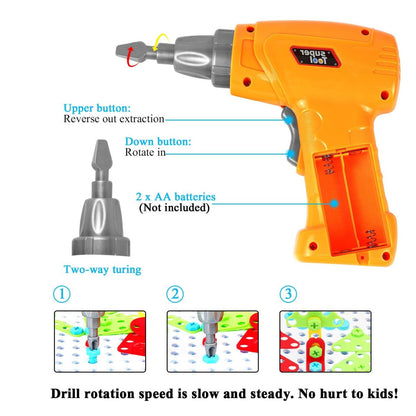 🛠️ Taladro 3D para Niños 4 EN 1 Juguete 🔩✨