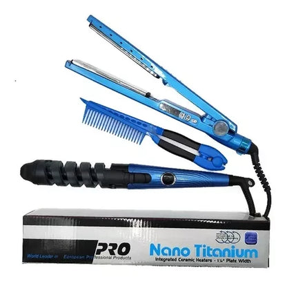 💇‍♀️ Combo Nano - Plancha, Rizadora y Peinilla ✨